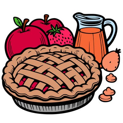 a pie of food