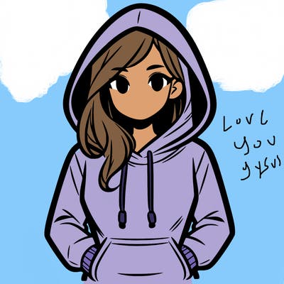 a woman wearing a hoodie