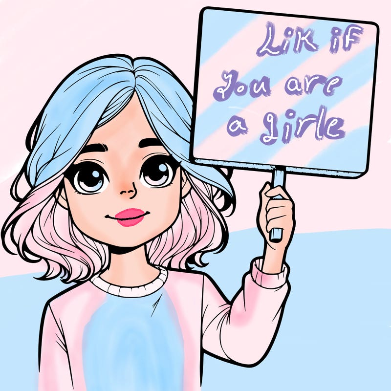 realistic girl holding up a sign