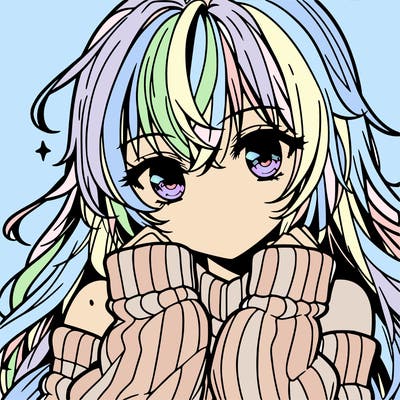 beautiful anime girl wearing a sweater