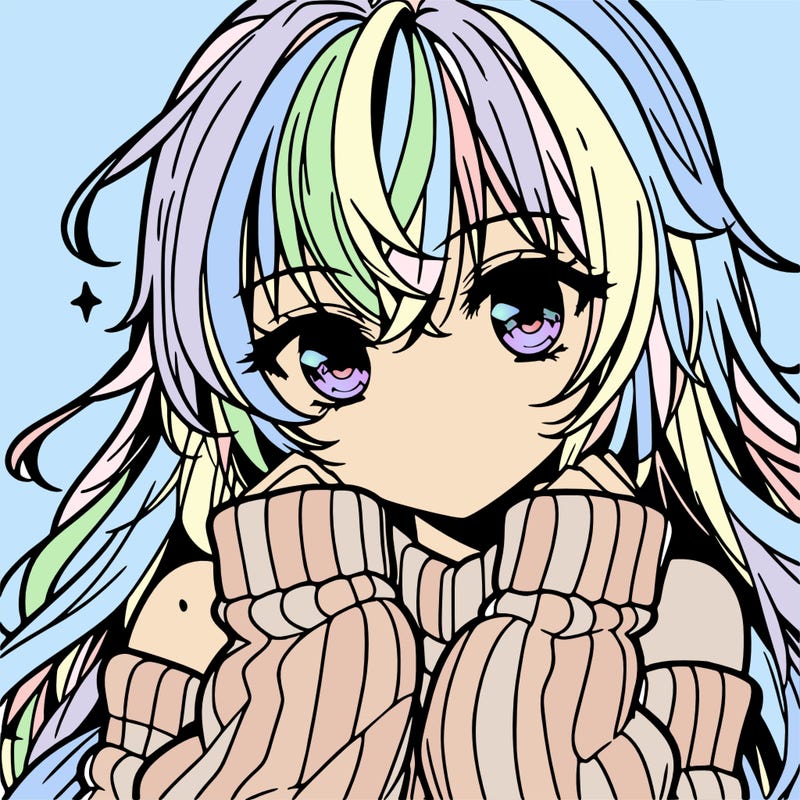 beautiful anime girl wearing a sweater