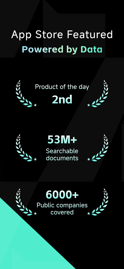 Application de trading IA Intellectia mise en avant sur l'App Store, montrant une couverture de données de plus de 6000 entreprises et 53 millions de documents