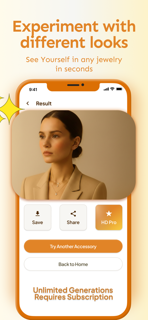 AI Jewelry Try-On: JewelryTry - AI virtual jewelry try on result showing a woman wearing a necklace