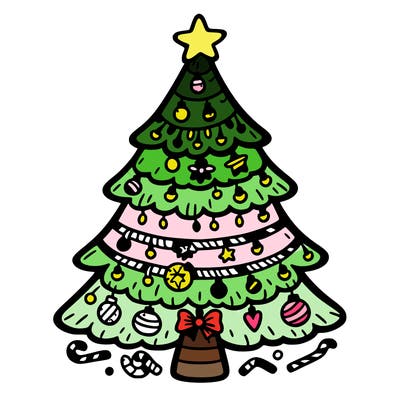 christmas tree with lots of details