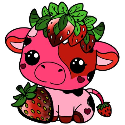 cute strawberry cow