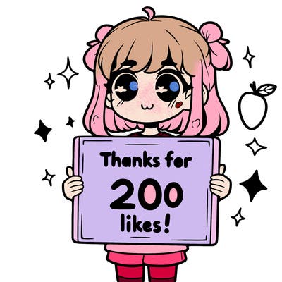 girl holding sign that says thanks for 200 likes!