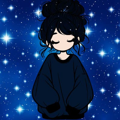 girl with baggy sweatshirt and messy bun