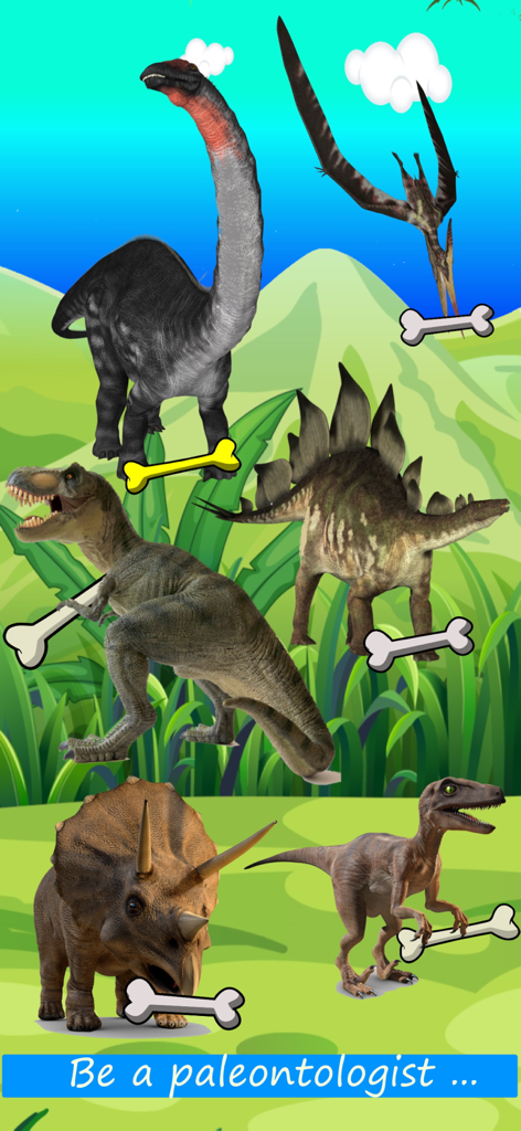 Dinosaur Games For Kids - FULL - Juego educativo de dinosaurios para niños con varias especies y actividades de recolección de huesos