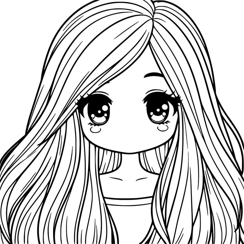 girl with realistic long hair