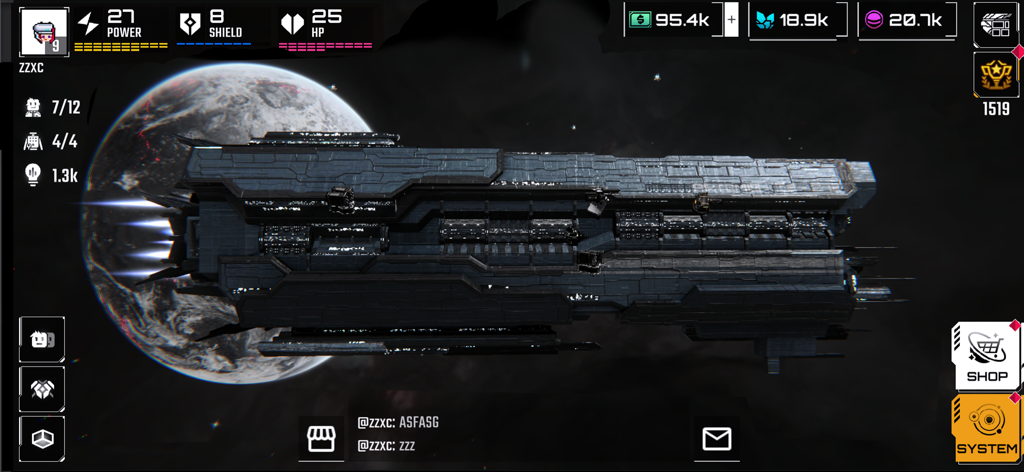 Pixel Starships 2 - Un grand cuirassé en pixel art en orbite autour d'une planète dans Pixel Starships 2