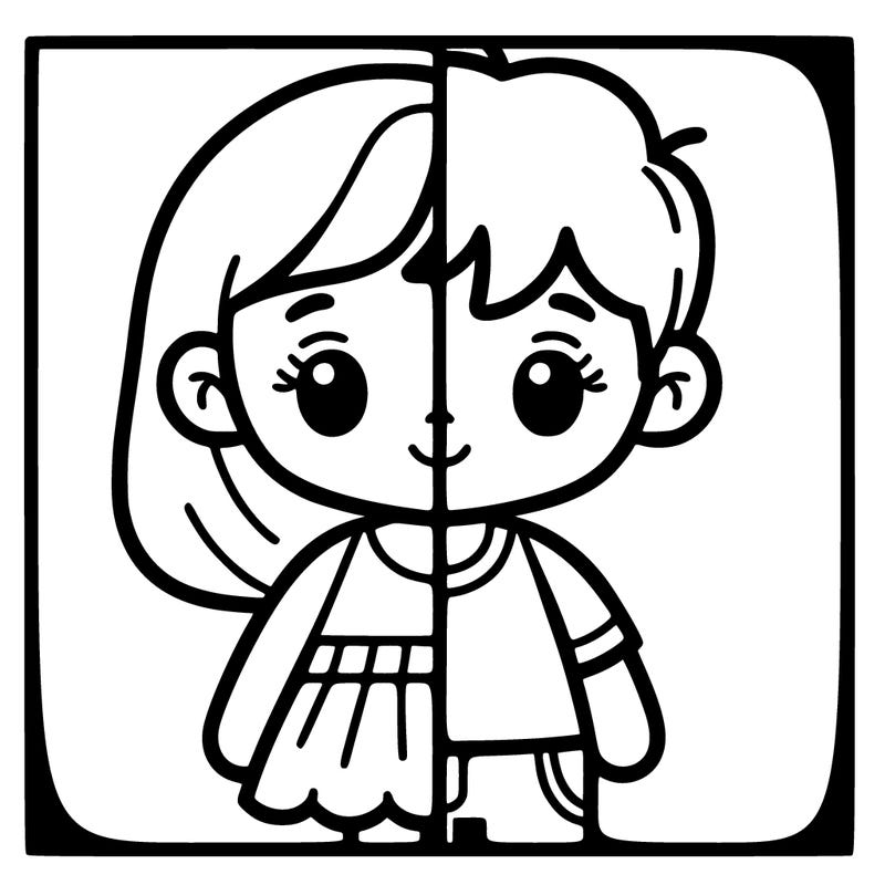 half girl half boy split