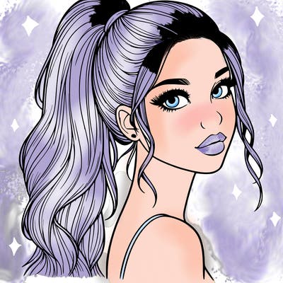 realistic pretty girl with high pony tail
