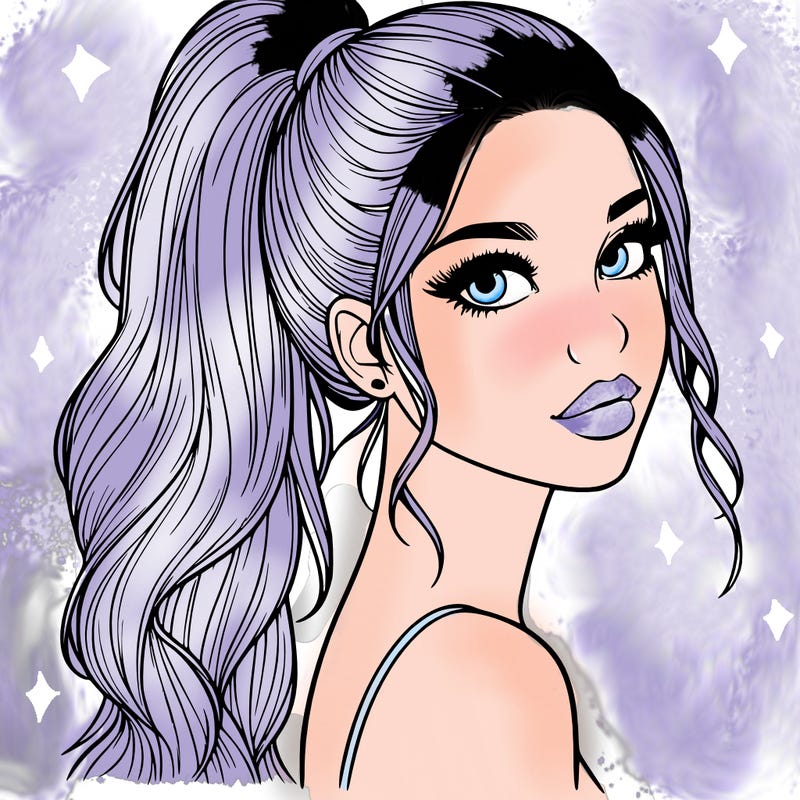 realistic pretty girl with high pony tail