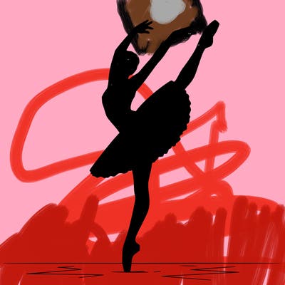 a ballerina in motion.