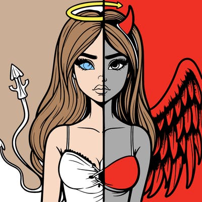 devil vs angel realistic girl