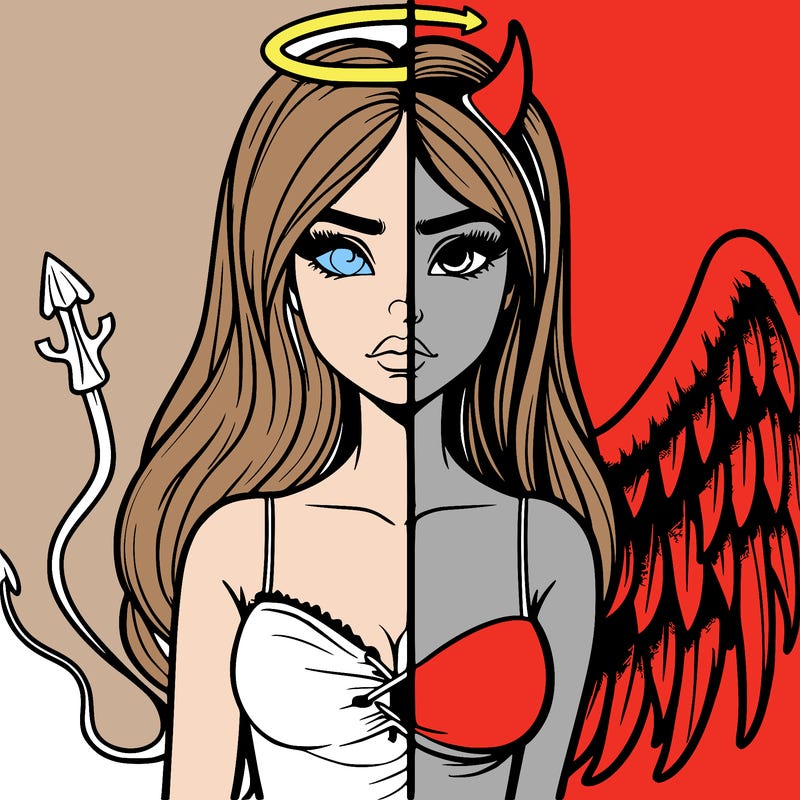 devil vs angel realistic girl
