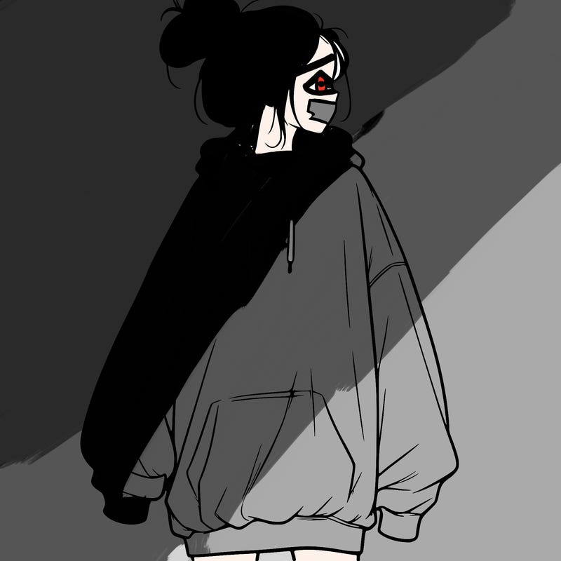 realistic girl with a oversized sweatshirt on and a bun