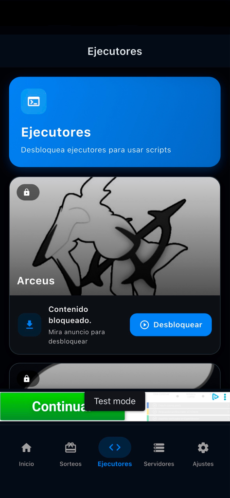 Bublox - Interfaz de la aplicación Bublox que muestra ejecutores de scripts de juegos y una opción para desbloquearlos
