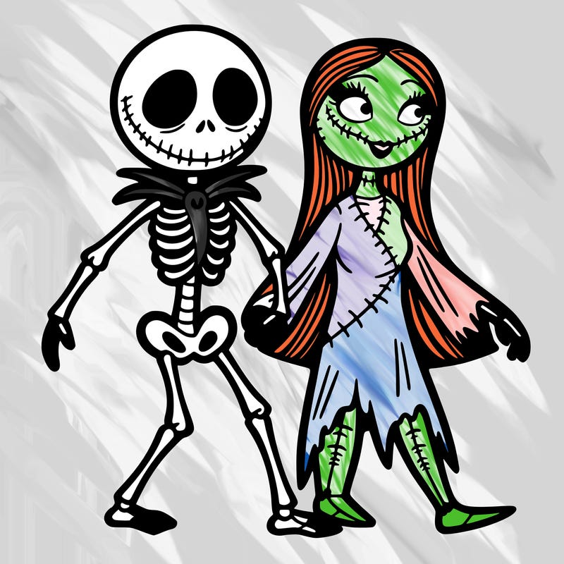 jack and sally skeleton