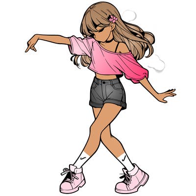 realistic girl danceing