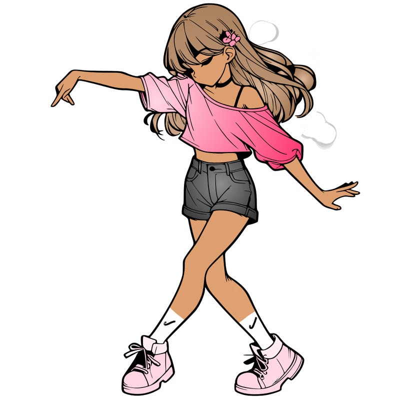 realistic girl danceing