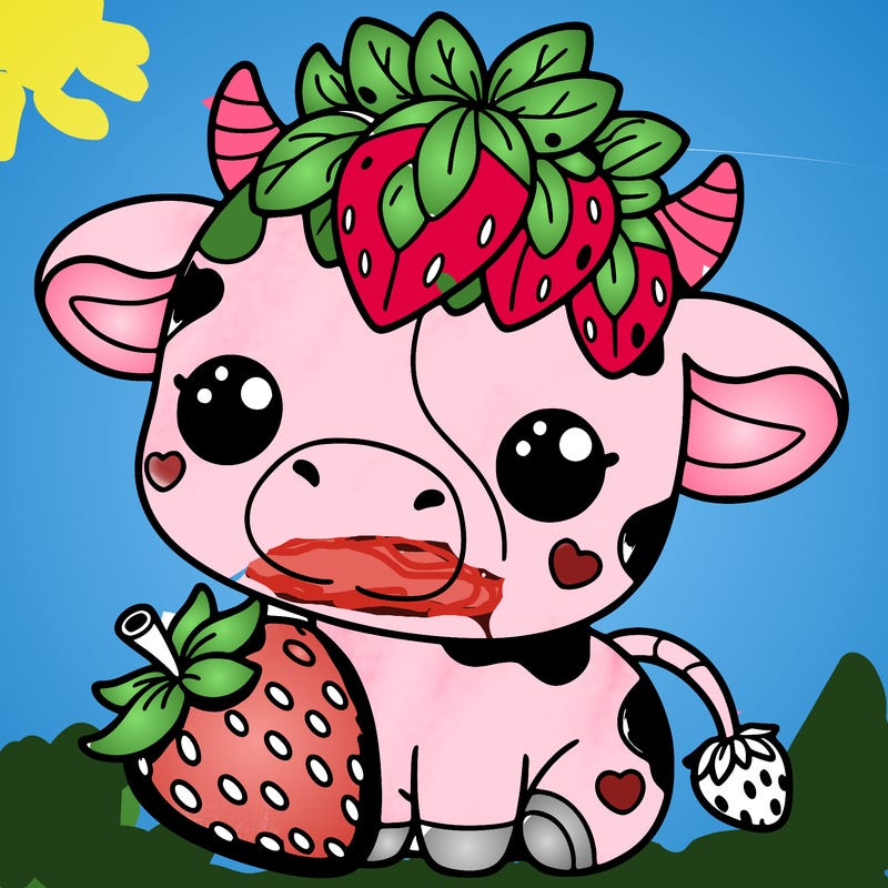 cute strawberry cow