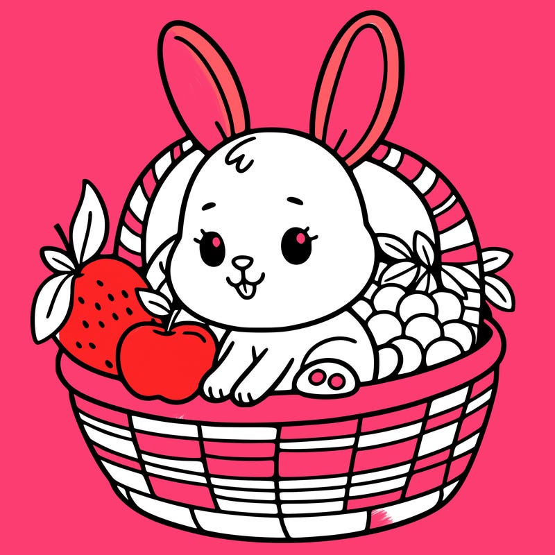 bunny in a fruit basket