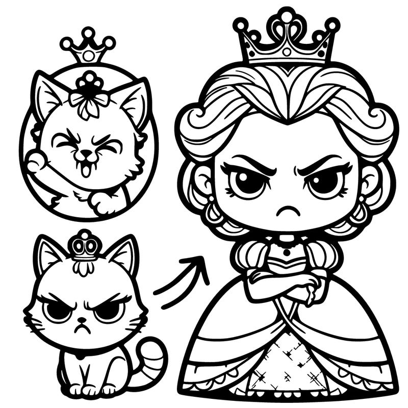 a angry queen with a cat