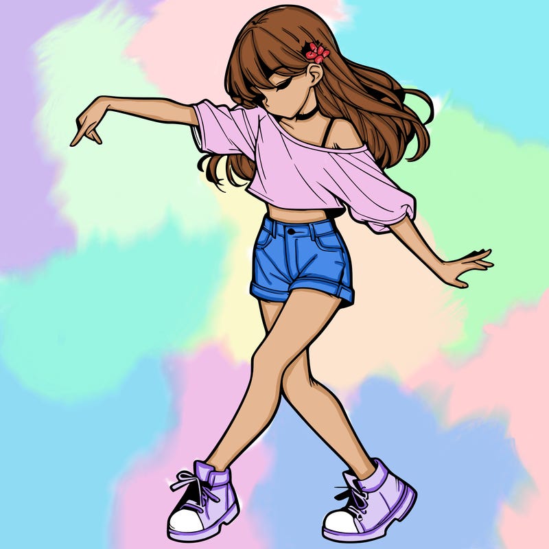 realistic girl danceing