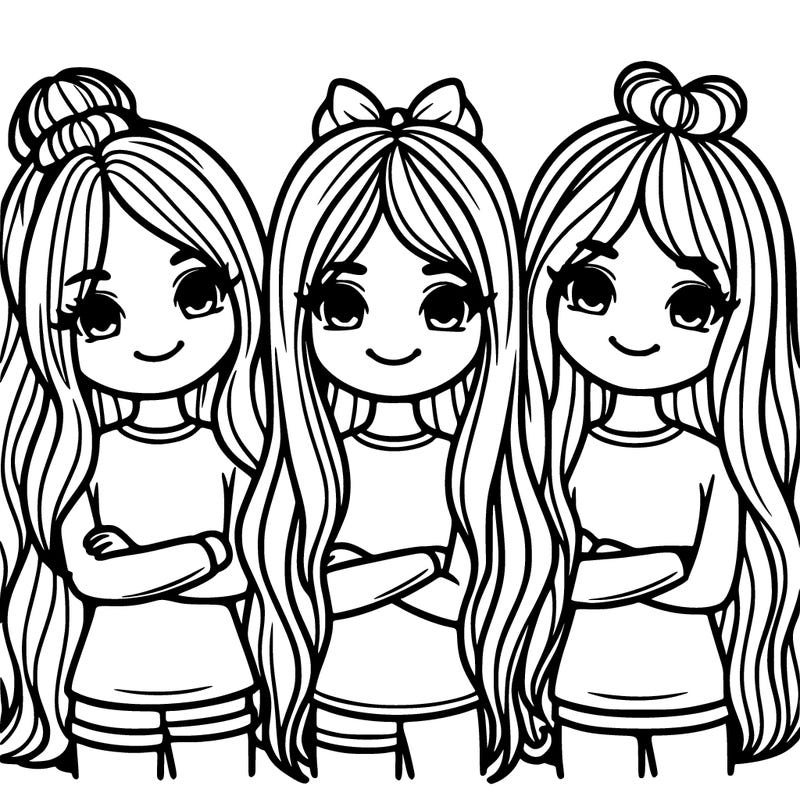 three best friends that are girls with long hair