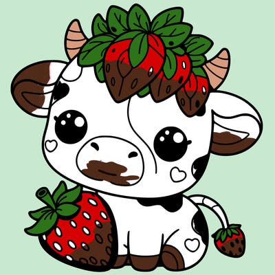cute strawberry cow