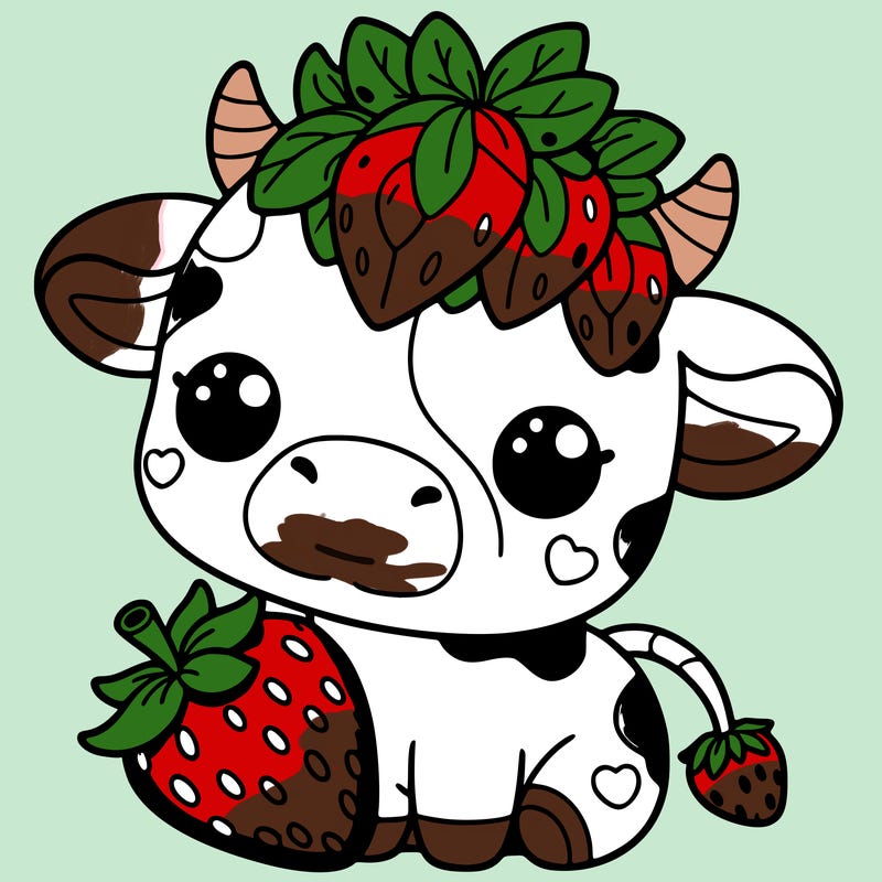 cute strawberry cow