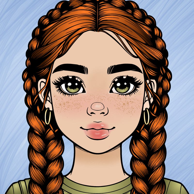 realistic girl with braids