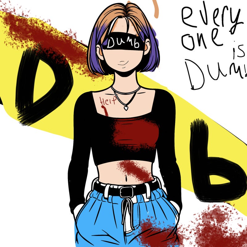 realistic faceless girl with baggy pants and crop top