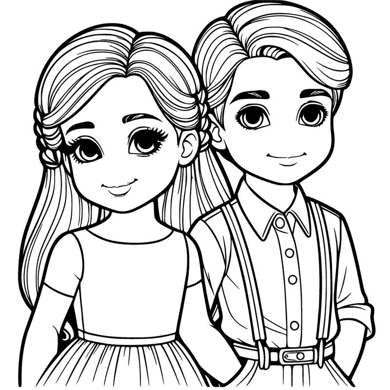 realistic girl and boy