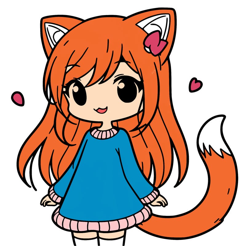 girl with cat ears and tail