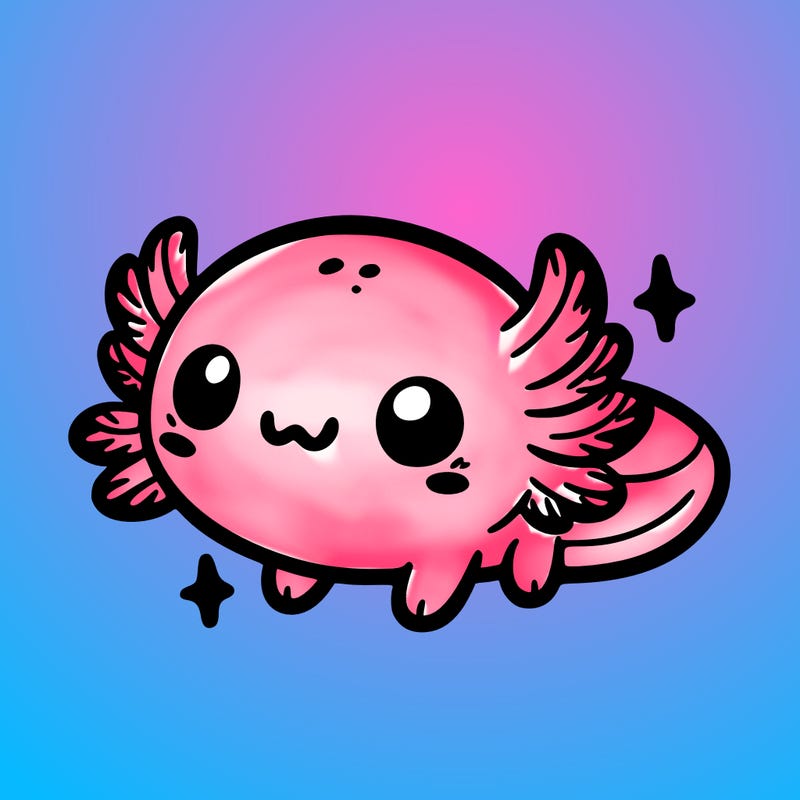 cute easy baby axolotl