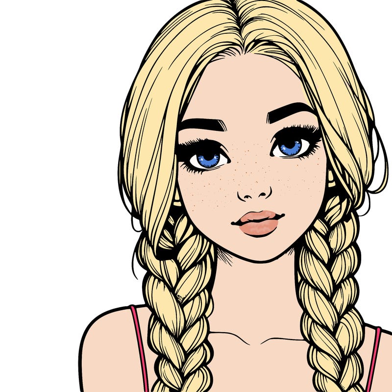 realistic girl with braids