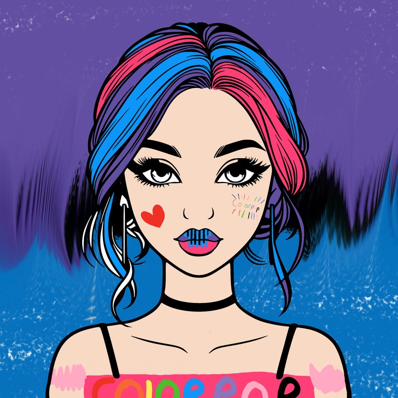 realistic girl with makeup on