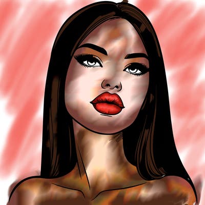 realistic woman with full lips