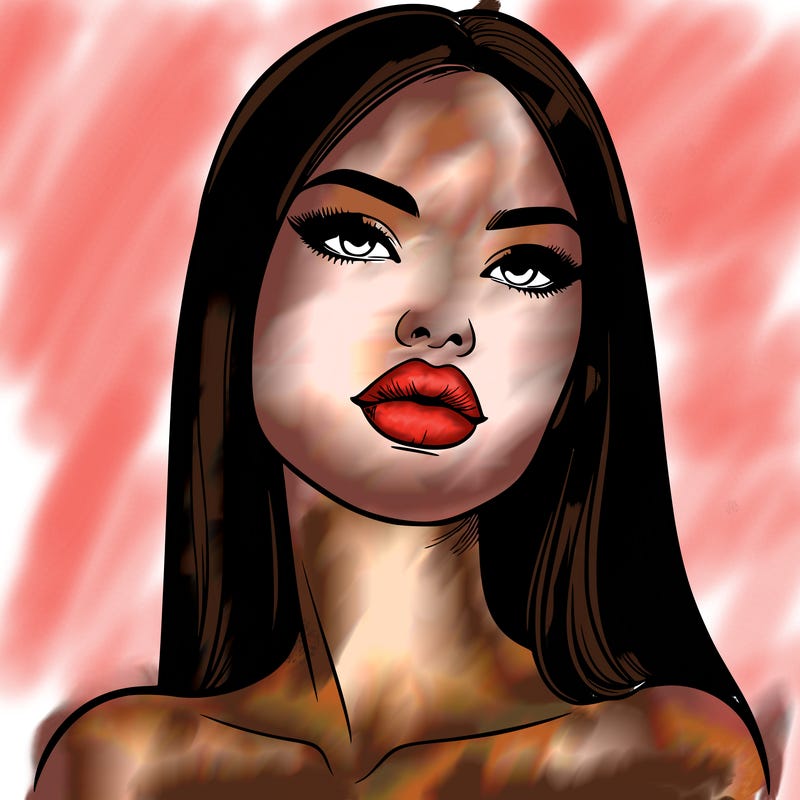 realistic woman with full lips