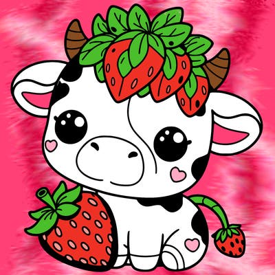 cute strawberry cow