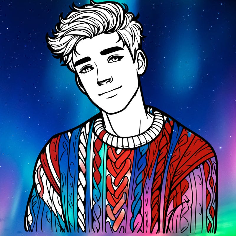 realistic guy with a beautiful jumper