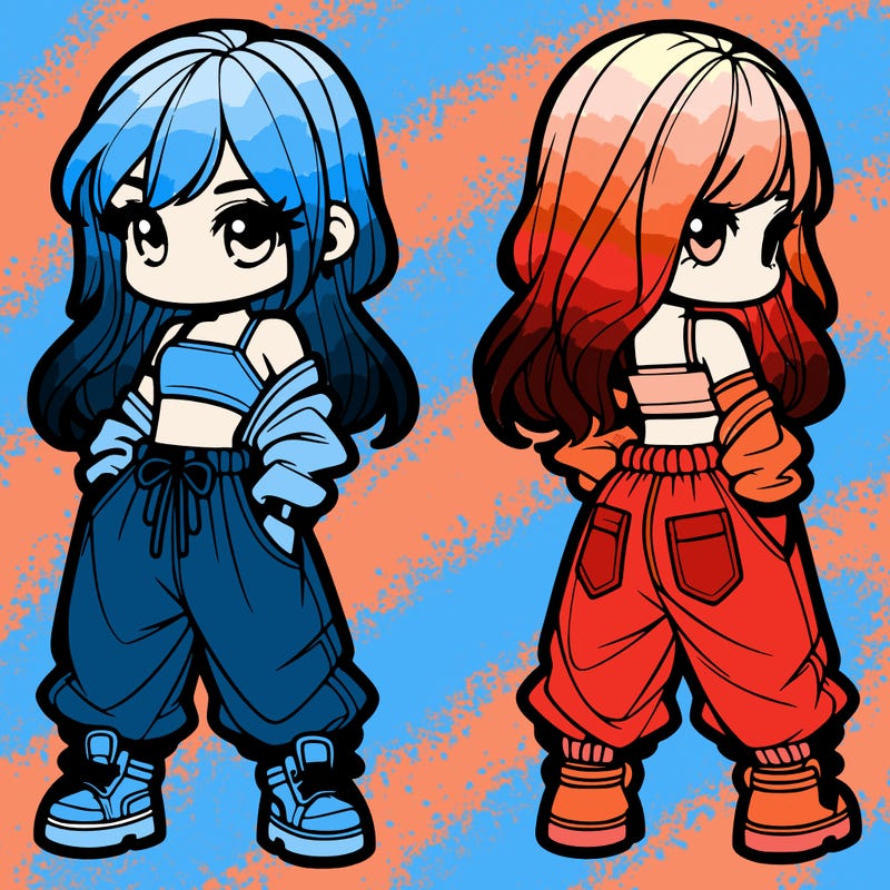 girl in crop top and baggy pants