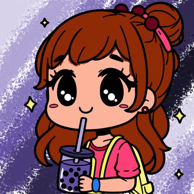 girl drinking boba