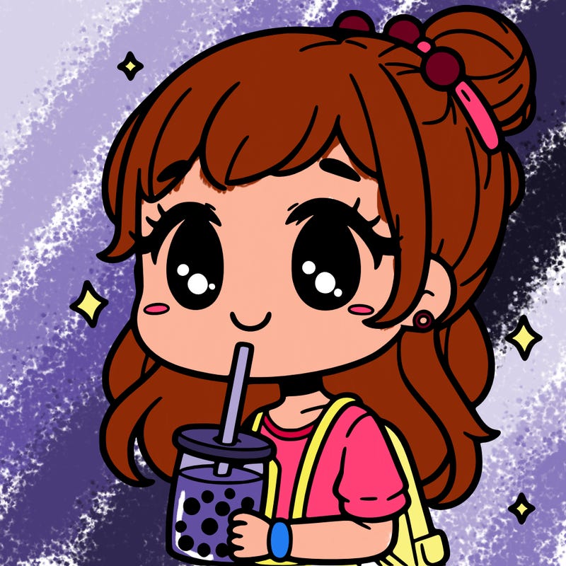 girl drinking boba