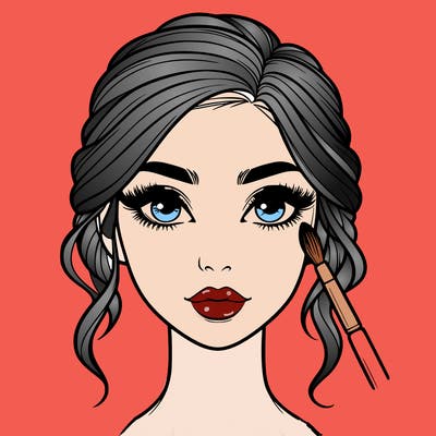 realistic person with makeup