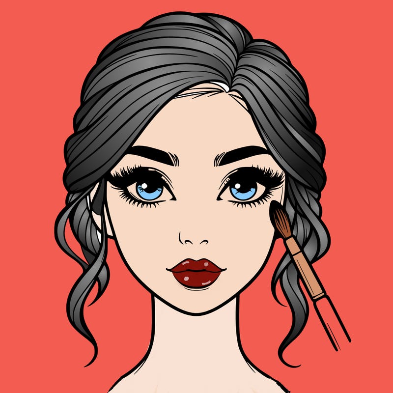 realistic person with makeup