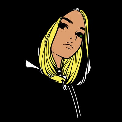 a realistic girl in a hoodie