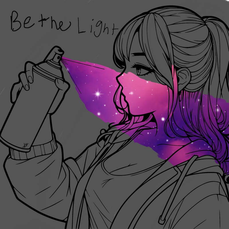 a realistic girl spray, painting